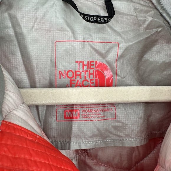The North Face Pink Gray Puffer Full Zup Sweat Shirt Size Medium - Picture 6 of 6